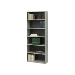 Safco ValueMate Economy Bookcase, Six-Shelf, 31.75w x 13.5d x 80h, Gray
