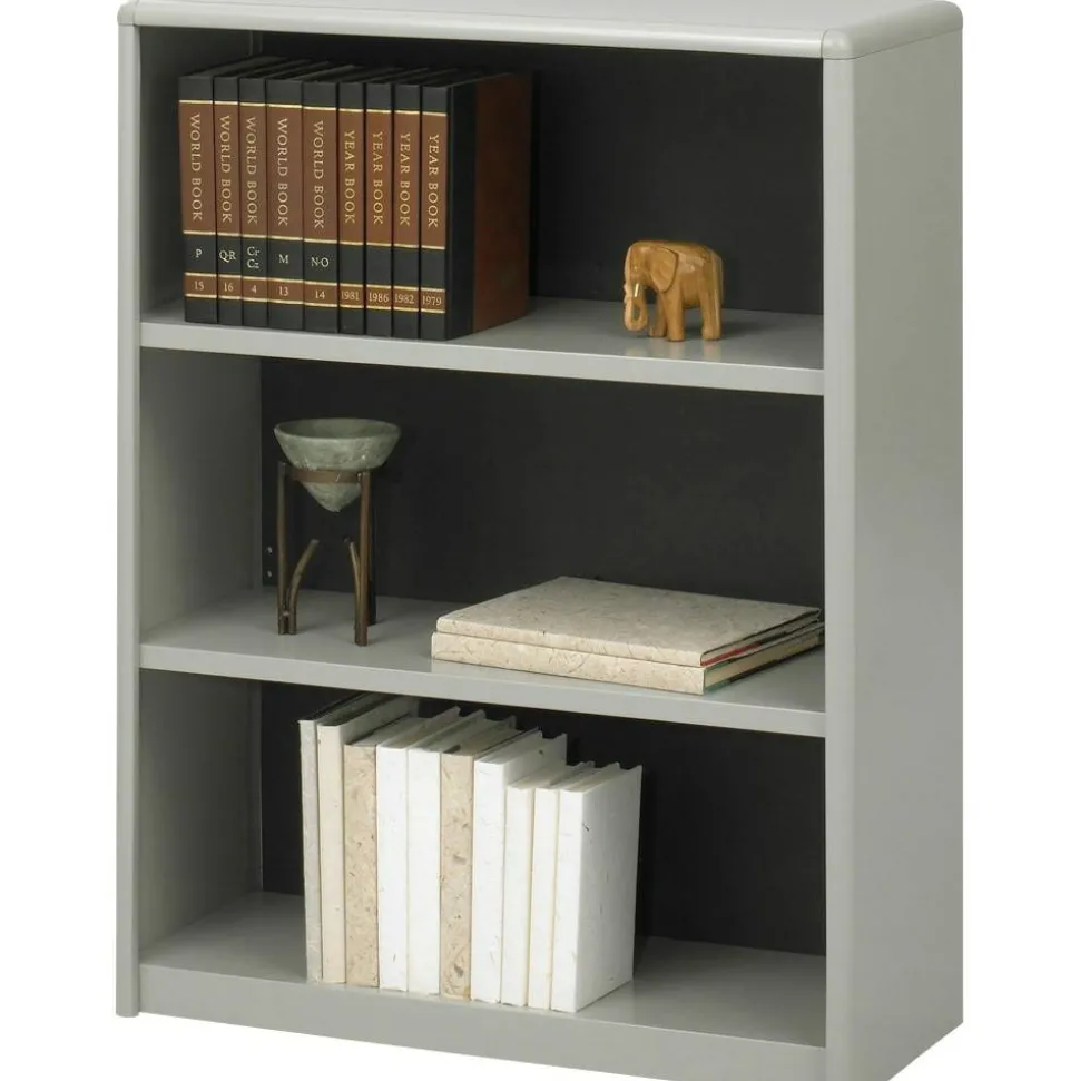 Safco ValueMate Economy Bookcase, Three-Shelf, 31.75w x 13.5d x 41h, Gray