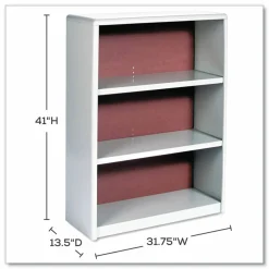 Safco ValueMate Economy Bookcase, Three-Shelf, 31.75w x 13.5d x 41h, Gray