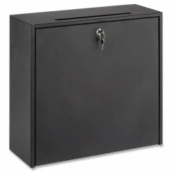 Safco Wall-mounted Inter-department Locking Mailbox, 12" x 7 3/4" x 18", Black