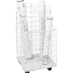 Safco Wire Roll File, 4 Compartments, White