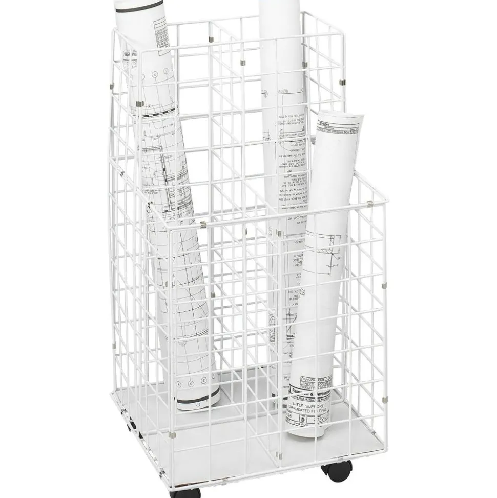 Safco Wire Roll File, 4 Compartments, White