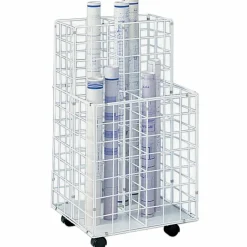 Safco Wire Roll File, 4 Compartments, White