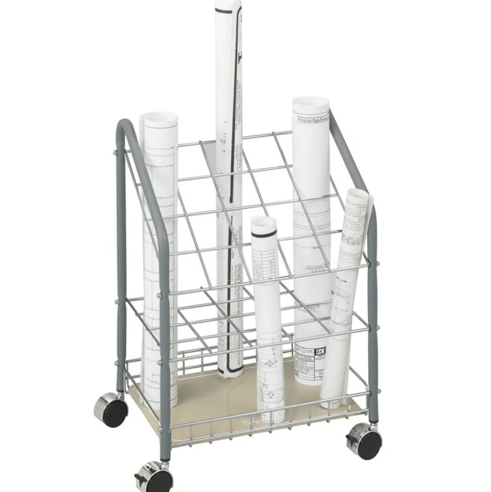 Safco Wire Roll/Files, 20 Compartments, 18w x 12.75d x 24.5h, Gray