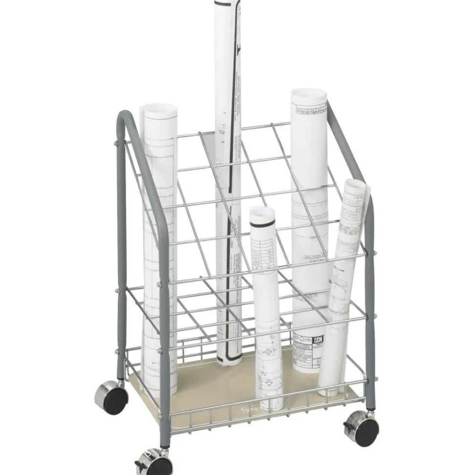 Safco Wire Roll/Files, 20 Compartments, 18w x 12.75d x 24.5h, Gray