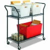 Safco Wire Utility Cart, 2 Shelves, 40 1/2"H x 43 3/4"W x 19 1/2"D, Black