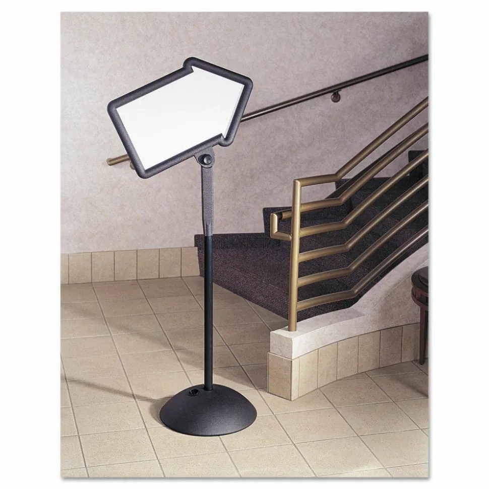 Safco Write Way Directional Sign - Steel - Black