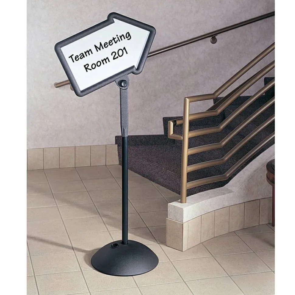 Safco Write Way Directional Sign - Steel - Black