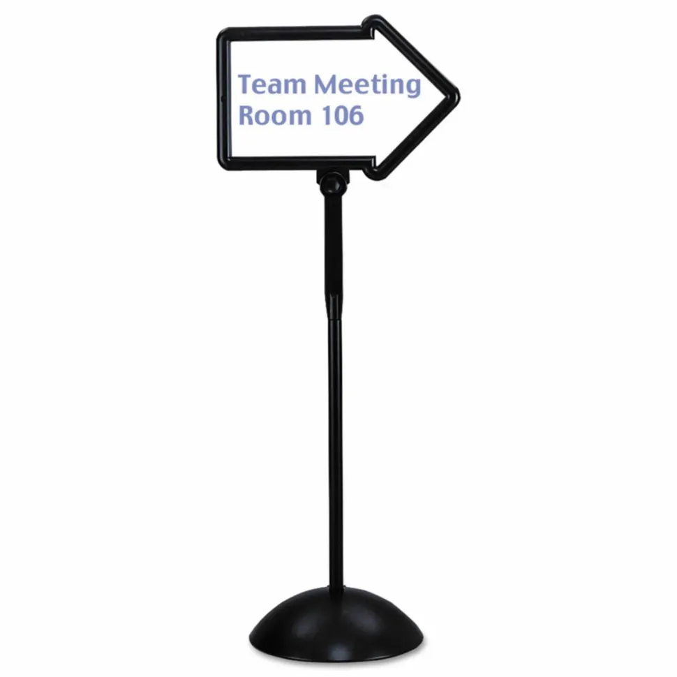 Safco Write Way Directional Sign - Steel - Black