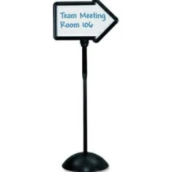Safco Write Way Directional Sign - Steel - Black