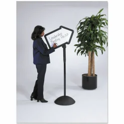Safco Write Way Directional Sign - Steel - Black