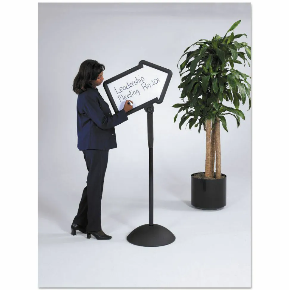 Safco Write Way Directional Sign - Steel - Black