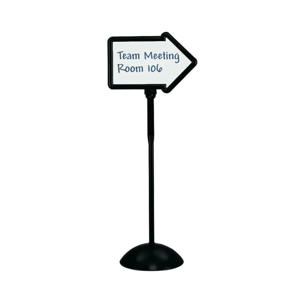 Safco Write Way Directional Sign - Steel - Black