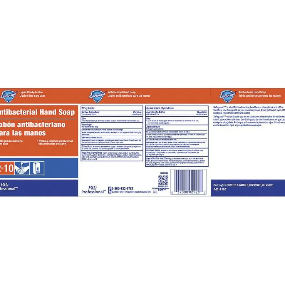 Safeguard Professional Antibacterial Liquid Hand Soap, Light Scent, 1 gal, 2/Carton