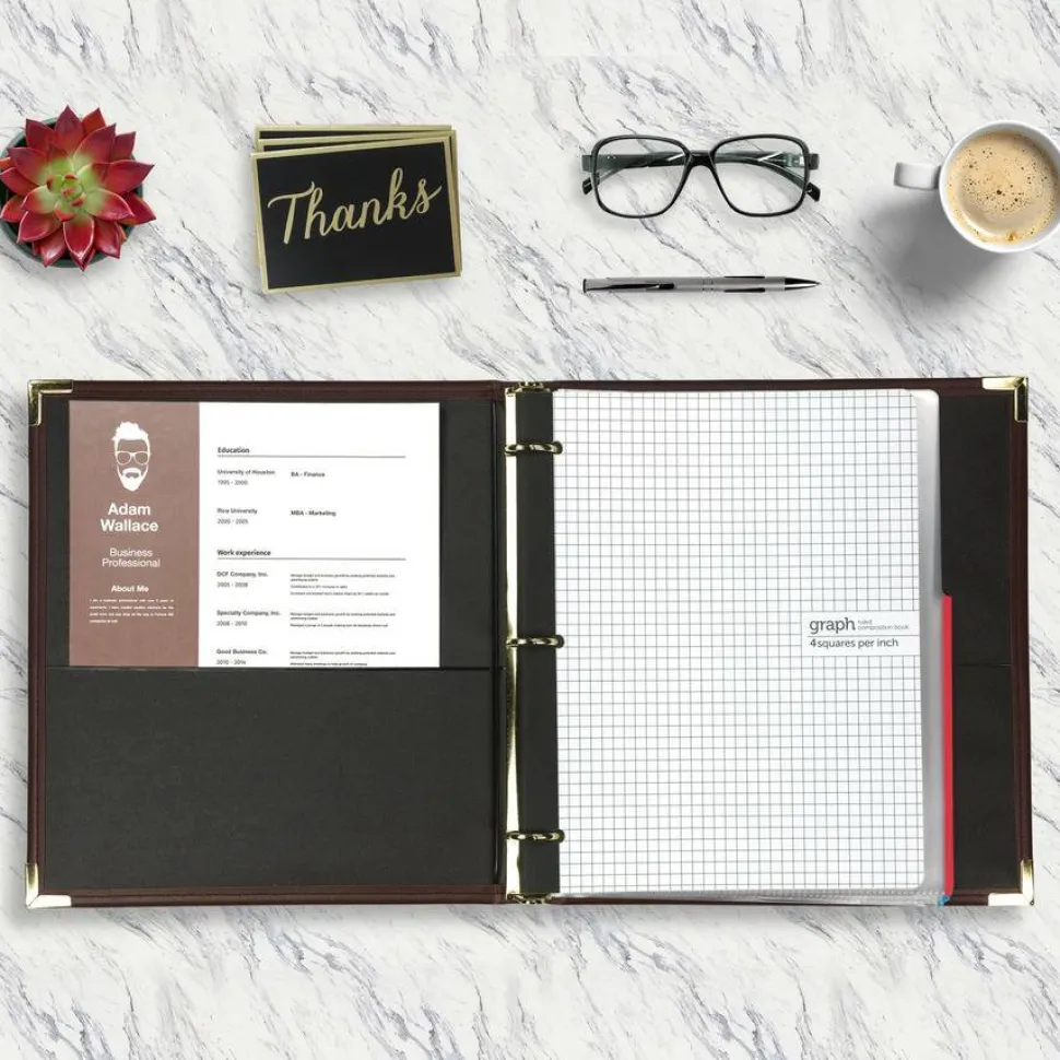 Samsill Classic Collection Ring Binder, 3 Rings, 1" Capacity, 11 x 8.5, Burgundy