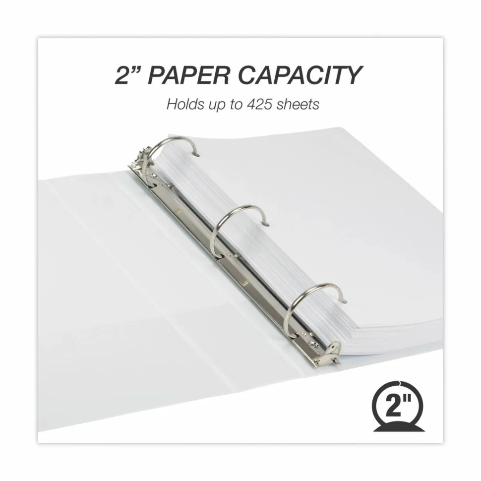 Samsill Earth's Choice Insertable Vue 3-Ring Binder, 2" Round Rings, 63% Recycled, White