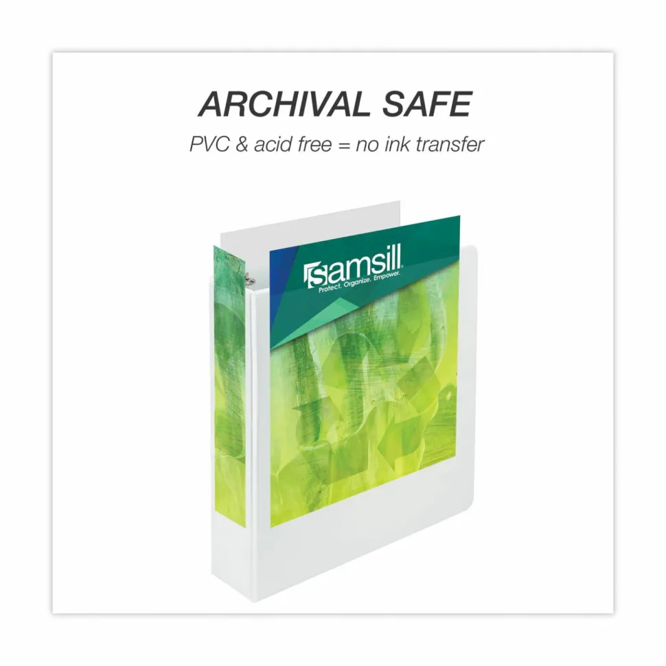 Samsill Earth's Choice Insertable Vue 3-Ring Binder, 2" Round Rings, 63% Recycled, White