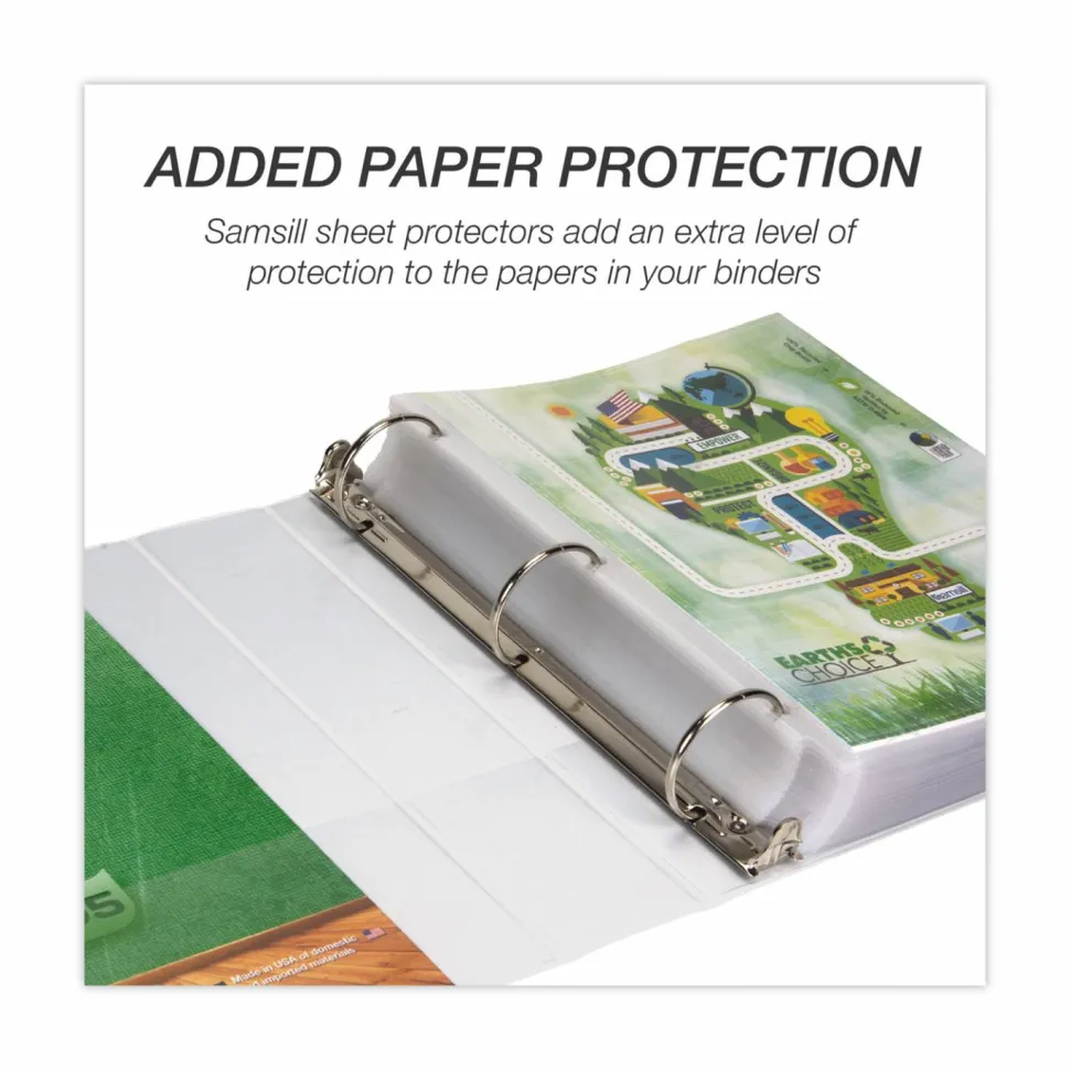 Samsill Earth's Choice Insertable Vue 3-Ring Binder, 2" Round Rings, 63% Recycled, White
