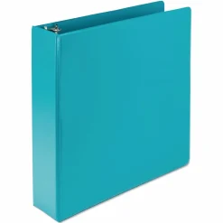 Samsill Fashion Color Presentation View 3-Ring Binder, 2" Round Rings, Turquoise, Pack Of 2