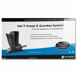 San Jamar Saf-T-Scoop and Guardian System for Ice Machines, 64 oz to 86 oz Ice Scoop, Transparent Blue