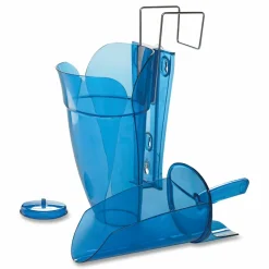 San Jamar Saf-T-Scoop and Guardian System for Ice Machines, 64 oz to 86 oz Ice Scoop, Transparent Blue