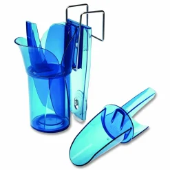 San Jamar Saf-T-Scoop and Guardian System for Ice Machines, 12 oz to 16 oz Ice Scoop, Transparent Blue, 50/Carton