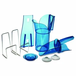 San Jamar Saf-T-Scoop and Guardian System for Ice Machines, 12 oz to 16 oz Ice Scoop, Transparent Blue, 50/Carton