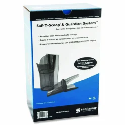 San Jamar Saf-T-Scoop and Guardian System for Ice Machines, 12 oz to 16 oz Ice Scoop, Transparent Blue, 50/Carton