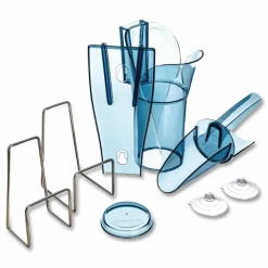 San Jamar Saf-T-Scoop and Guardian System for Ice Machines, 6 oz to 10 oz Ice Scoop, Transparent Blue