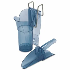 San Jamar Saf-T-Scoop and Guardian System for Ice Machines, 6 oz to 10 oz Ice Scoop, Transparent Blue