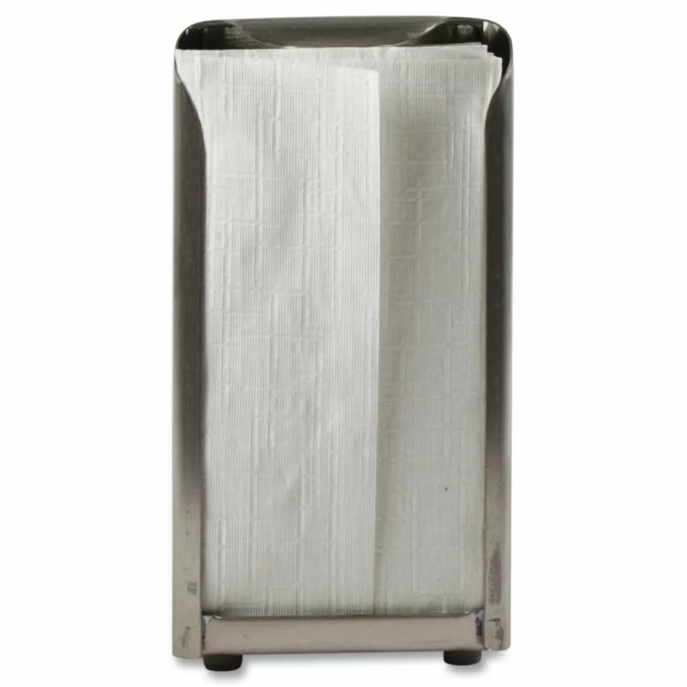 San Jamar Tabletop Napkin Dispenser, Tall Fold, 3.75 x 4 x 7.5, Chrome