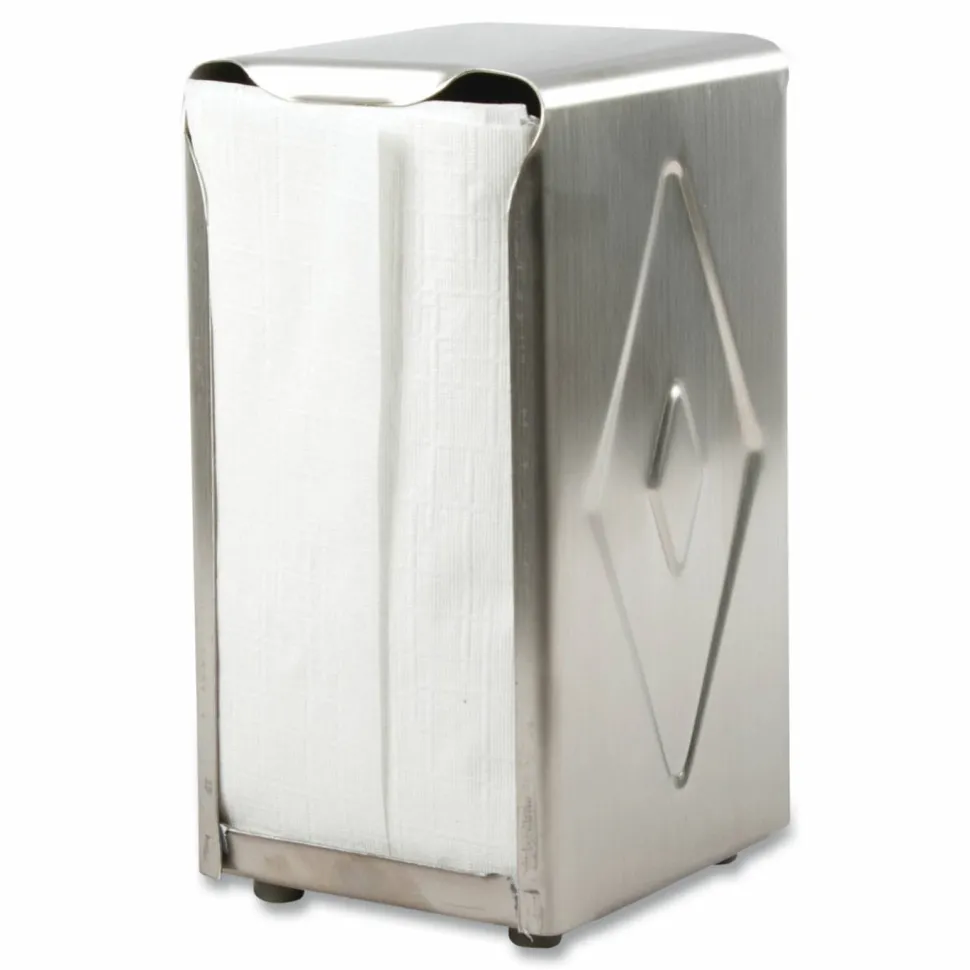 San Jamar Tabletop Napkin Dispenser, Tall Fold, 3.75 x 4 x 7.5, Chrome