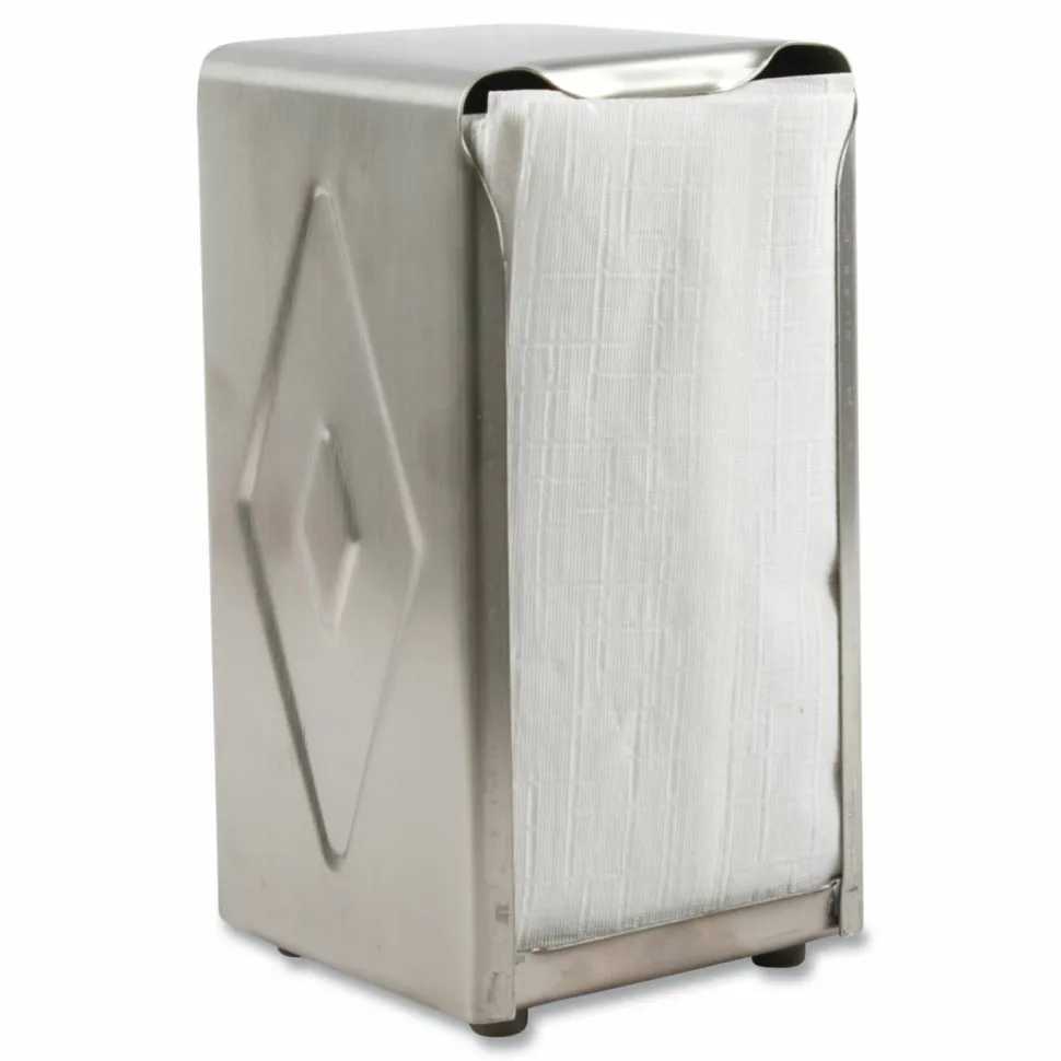 San Jamar Tabletop Napkin Dispenser, Tall Fold, 3.75 x 4 x 7.5, Chrome