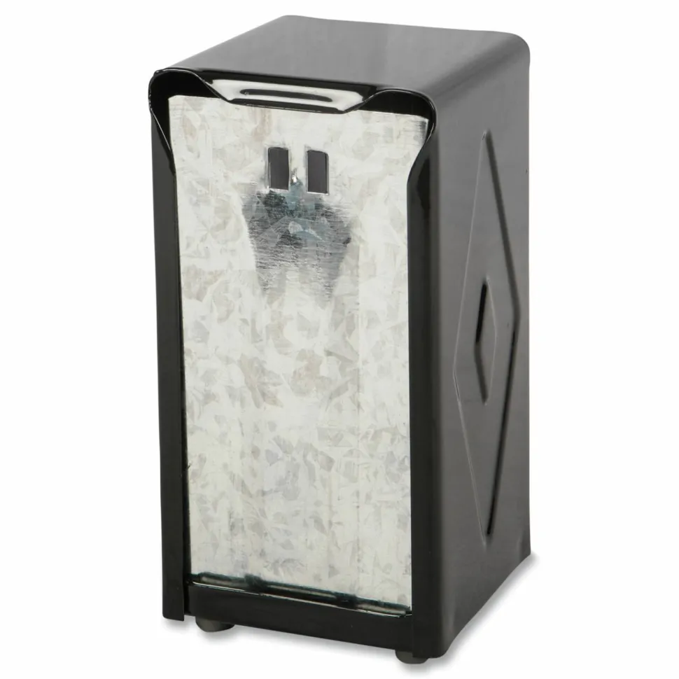 San Jamar Tabletop Napkin Dispenser, Tall Fold, 3.75 x 4 x 7.5, Black