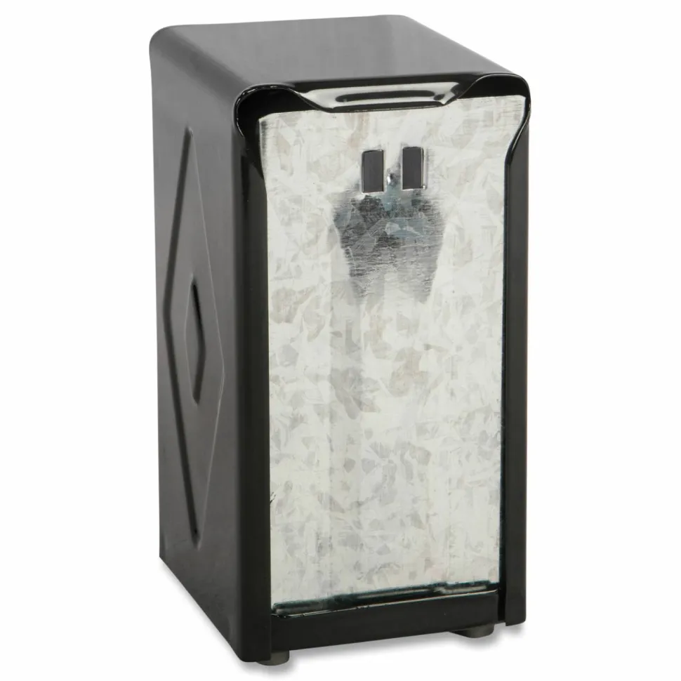 San Jamar Tabletop Napkin Dispenser, Tall Fold, 3.75 x 4 x 7.5, Black