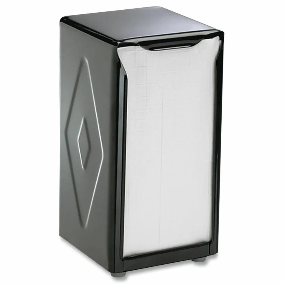 San Jamar Tabletop Napkin Dispenser, Tall Fold, 3.75 x 4 x 7.5, Black