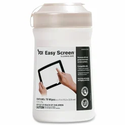Sani Professional PDI Easy Screen Cleaning Wipes, 1-Ply, 9 x 6, Unscented, White, 70/Pack