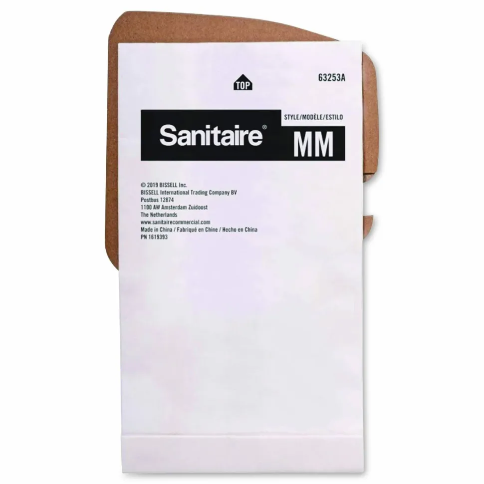 Sanitaire Style MM Allergen Vacuum Bags, 1-1/4" x 8", White, Pack Of 5 Bags