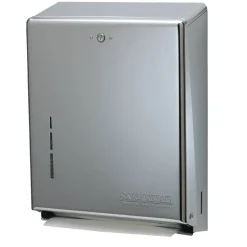 San Jamar C-Fold/Multifold Towel Dispenser, 14 3/4"H x 11 3/8"W x 4"D, Chrome