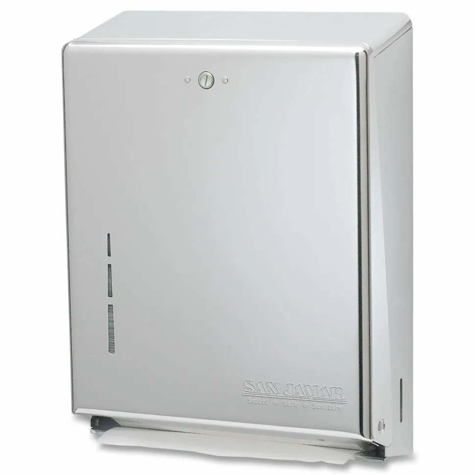 San Jamar C-Fold/Multifold Towel Dispenser, 11.38 x 4 x 14.75, Stainless Steel