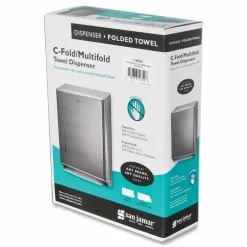 San Jamar C-Fold/Multifold Towel Dispenser, 11.38 x 4 x 14.75, Stainless Steel