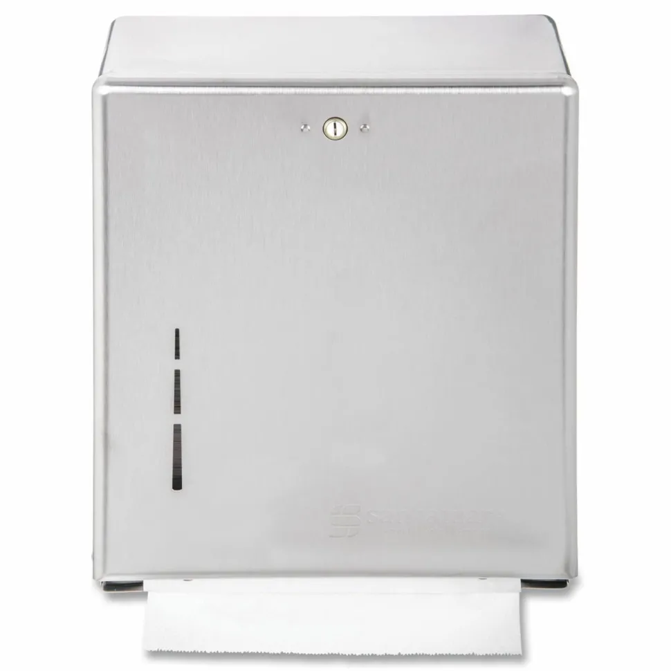 San Jamar C-Fold/Multifold Towel Dispenser, 11.38 x 4 x 14.75, Stainless Steel