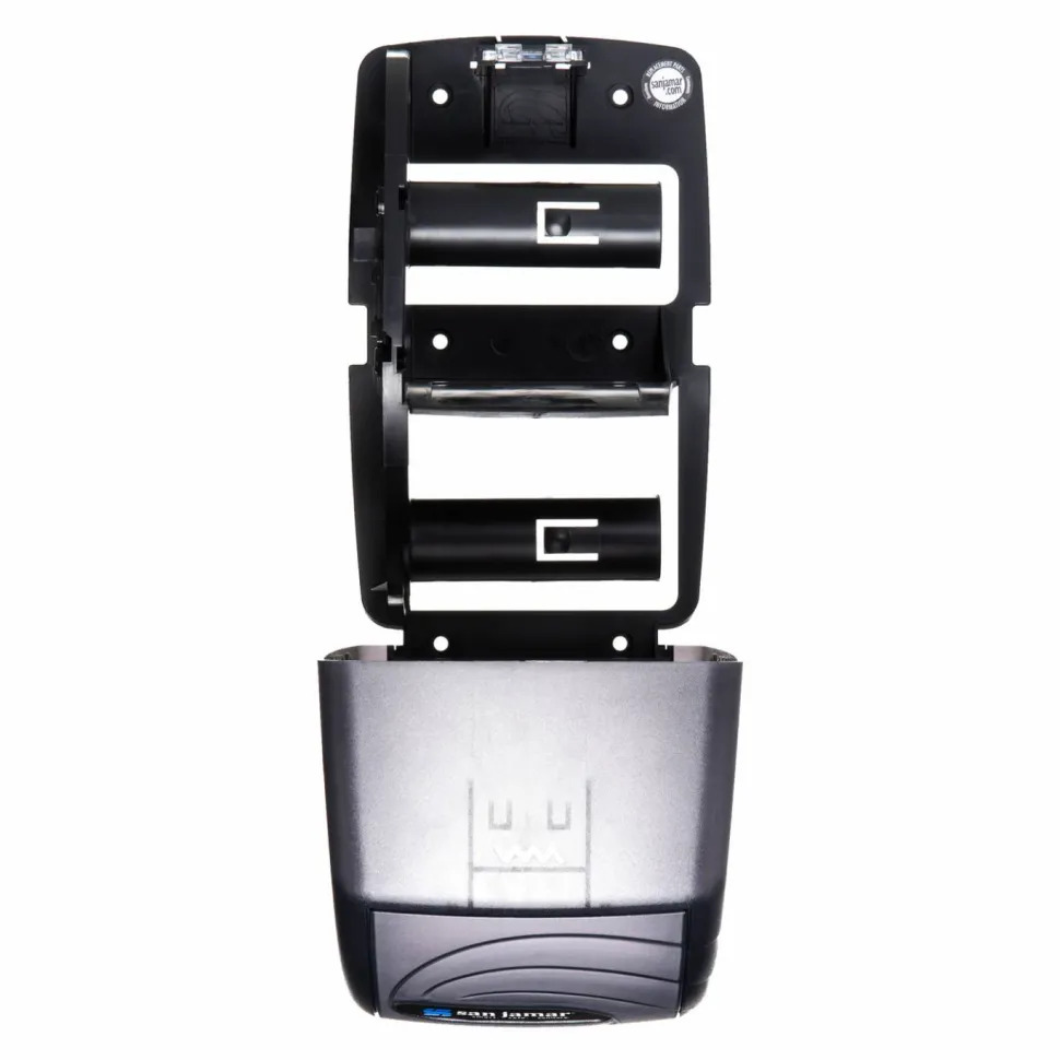 San Jamar Duett Standard Bath Tissue Dispenser, Oceans, 7.5 x 7 x 12.75, Transparent Black Pearl
