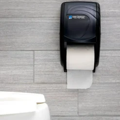 San Jamar Duett Standard Bath Tissue Dispenser, Oceans, 7.5 x 7 x 12.75, Transparent Black Pearl
