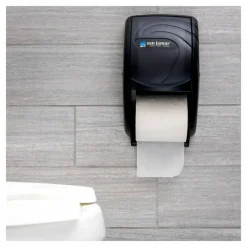 San Jamar Duett Standard Bath Tissue Dispenser, Oceans, 7.5 x 7 x 12.75, Transparent Black Pearl