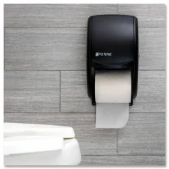 San Jamar Duett Standard Bathroom Tissue Dispenser, Pearl Black