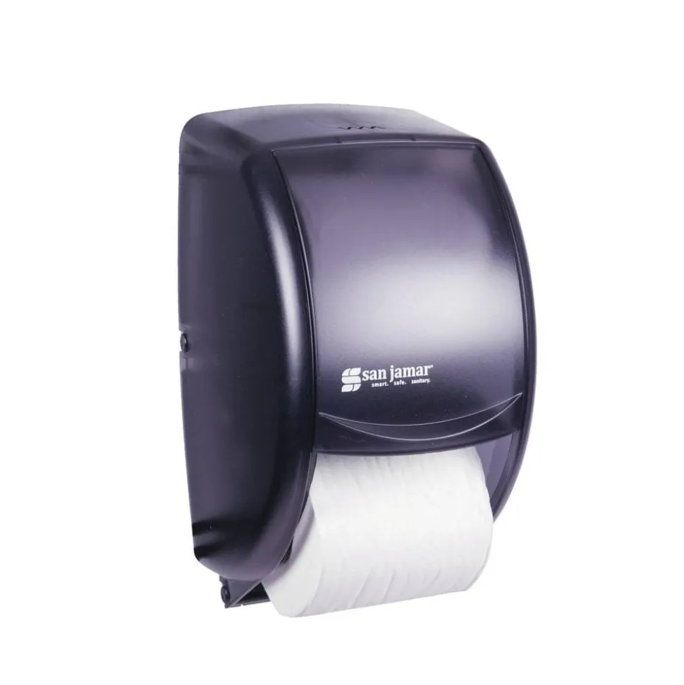San Jamar Duett Standard Bathroom Tissue Dispenser, Pearl Black