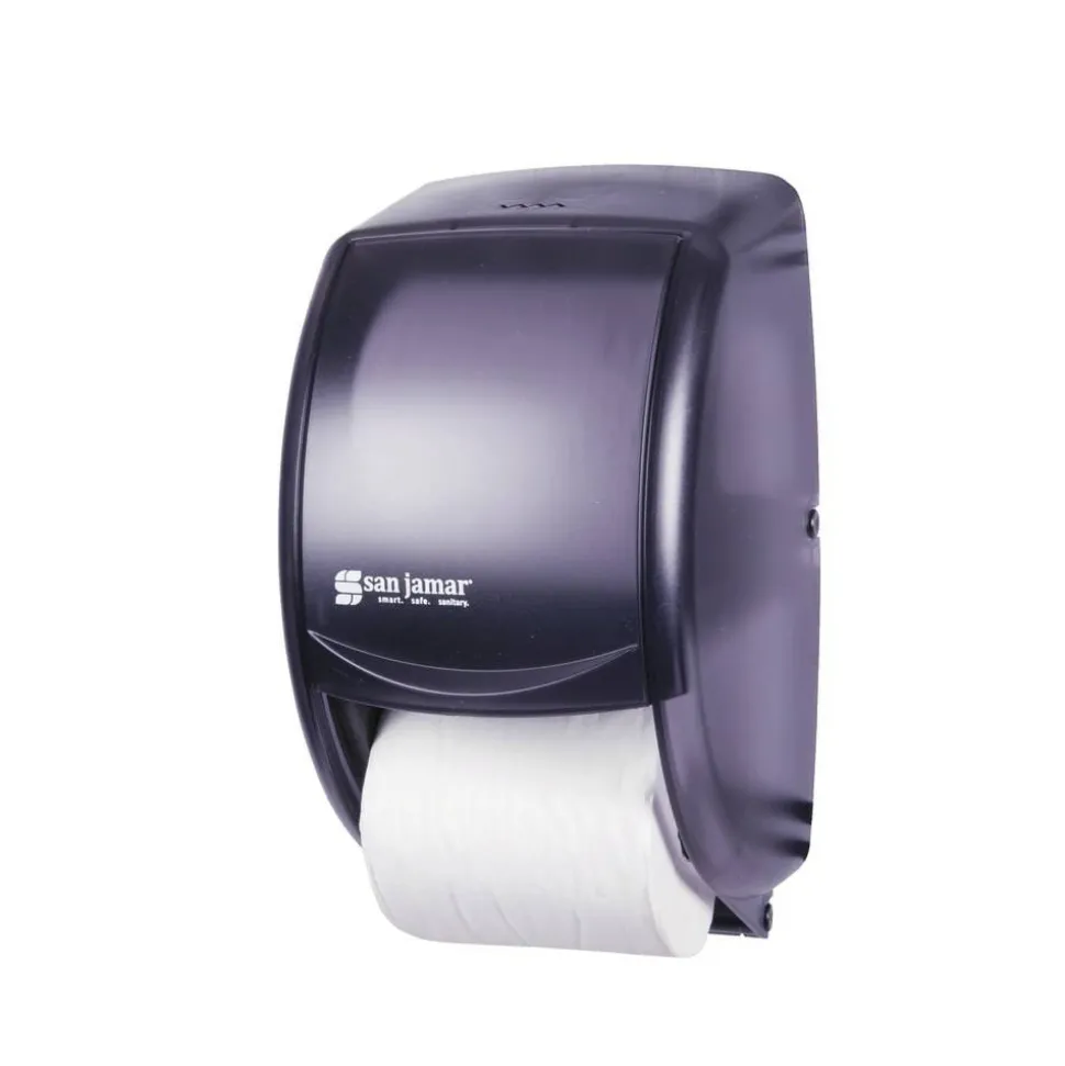 San Jamar Duett Standard Bathroom Tissue Dispenser, Pearl Black