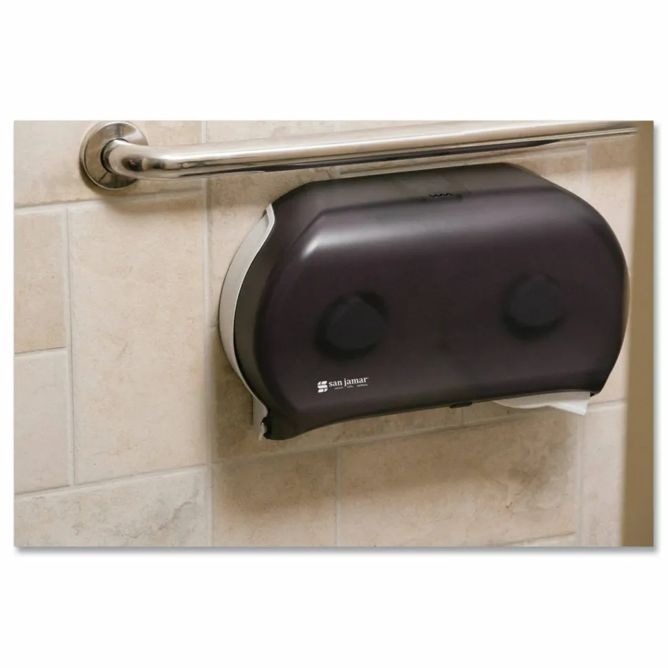 San Jamar Jumbo Bathroom Tissue Dispenser, Pearl Black