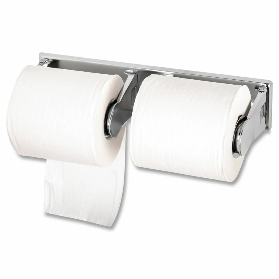 San Jamar Locking Bathroom Tissue Dispenser, Silver